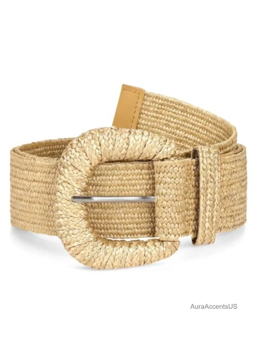 Straw Woven Elastic Stretch Waist Belt Boho Braided Dress Belt